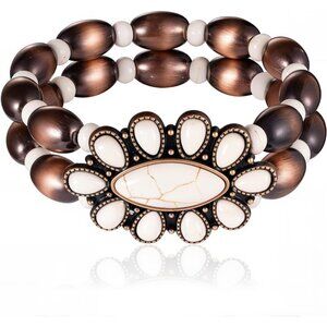 Rustic Couture's Bohemian Turquoise Cuff Bangle Bracelets for Women Cowgirl